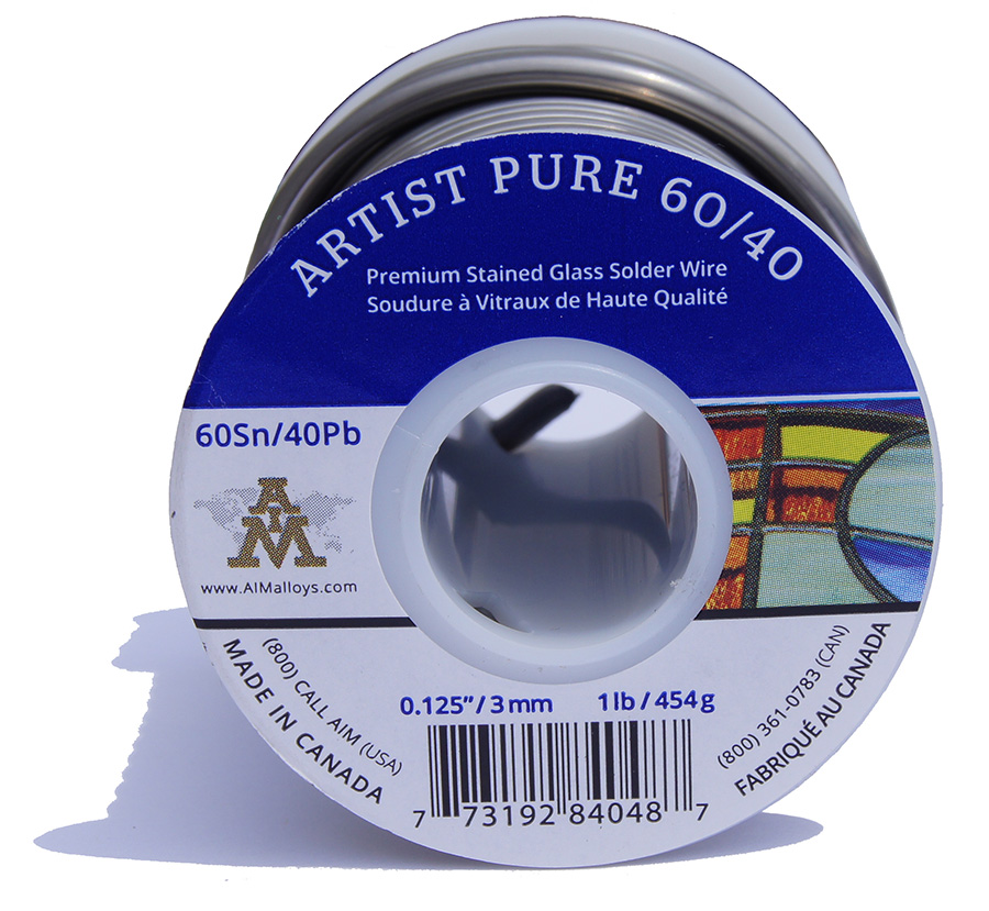 AIM Artist Pure 60Sn/40Pb Solder Wire for Art Glass on a 1 lb Spool