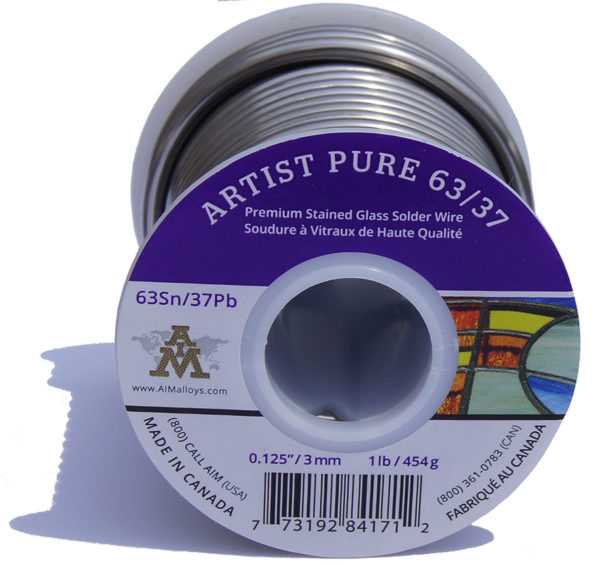 AIM Artist Pure 63Sn/37Pb Solder Wire for Art Glass on a 1 lb Spool